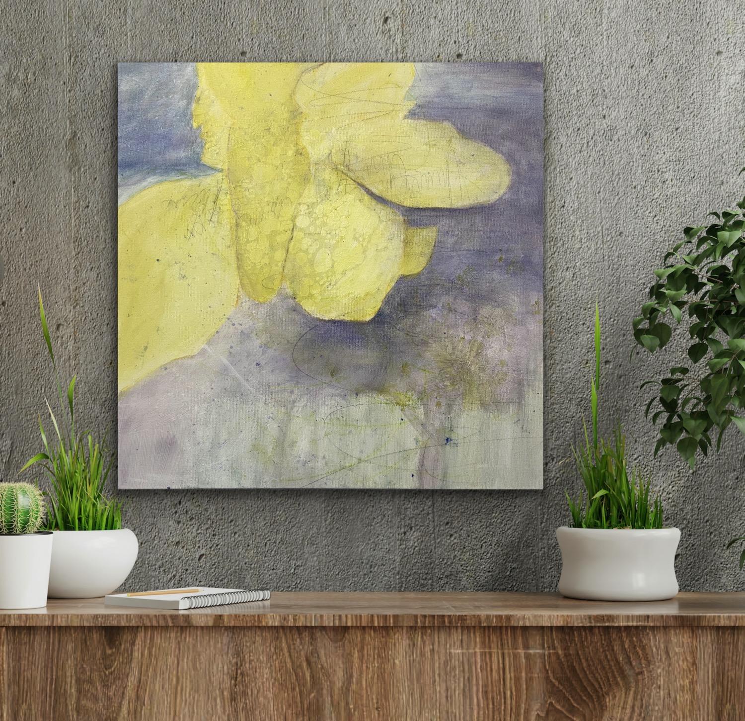 Variación 7, amarillo, bígaro, contemporáneo inspirado en la naturaleza, floralesco en venta 10