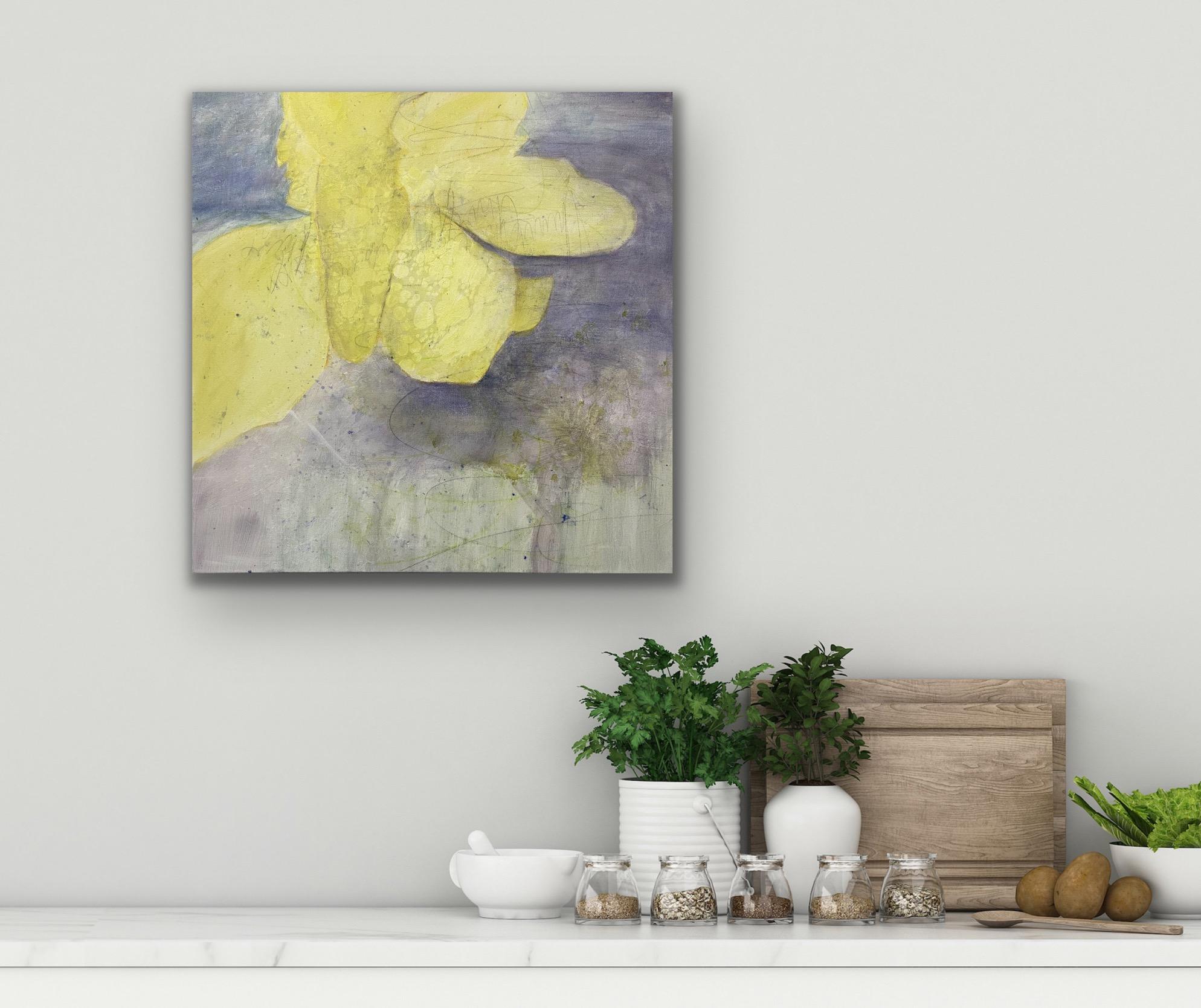 Variación 7, amarillo, bígaro, contemporáneo inspirado en la naturaleza, floralesco en venta 11