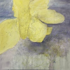Variante 7, giallo, pervinca, ispirato alla natura contemporanea, floreale