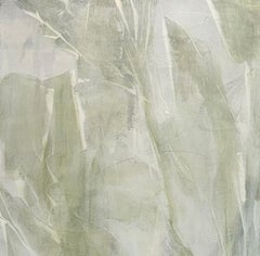 Quiete verticale - Quadro botanico astratto originale contemporaneo, 40 x 40