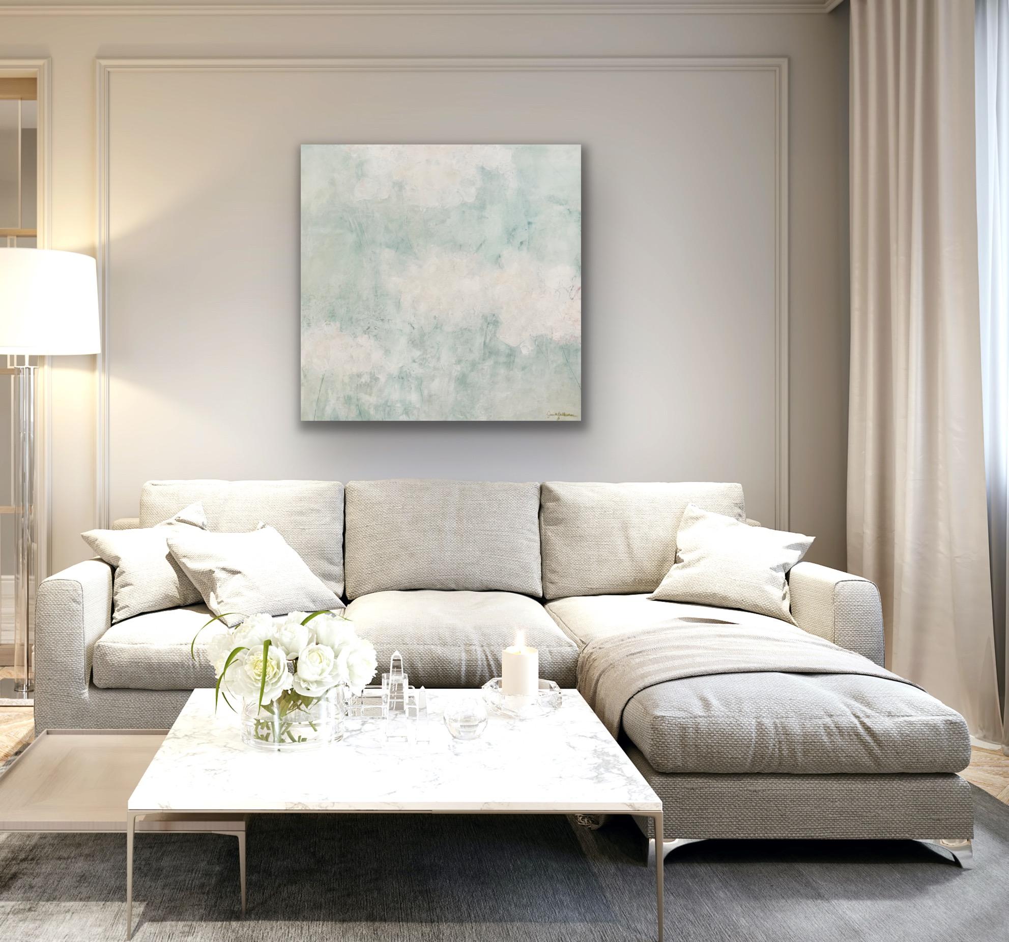 Weightless Presence, seafoam green, pink, soft, serene, atmospheric en vente 7
