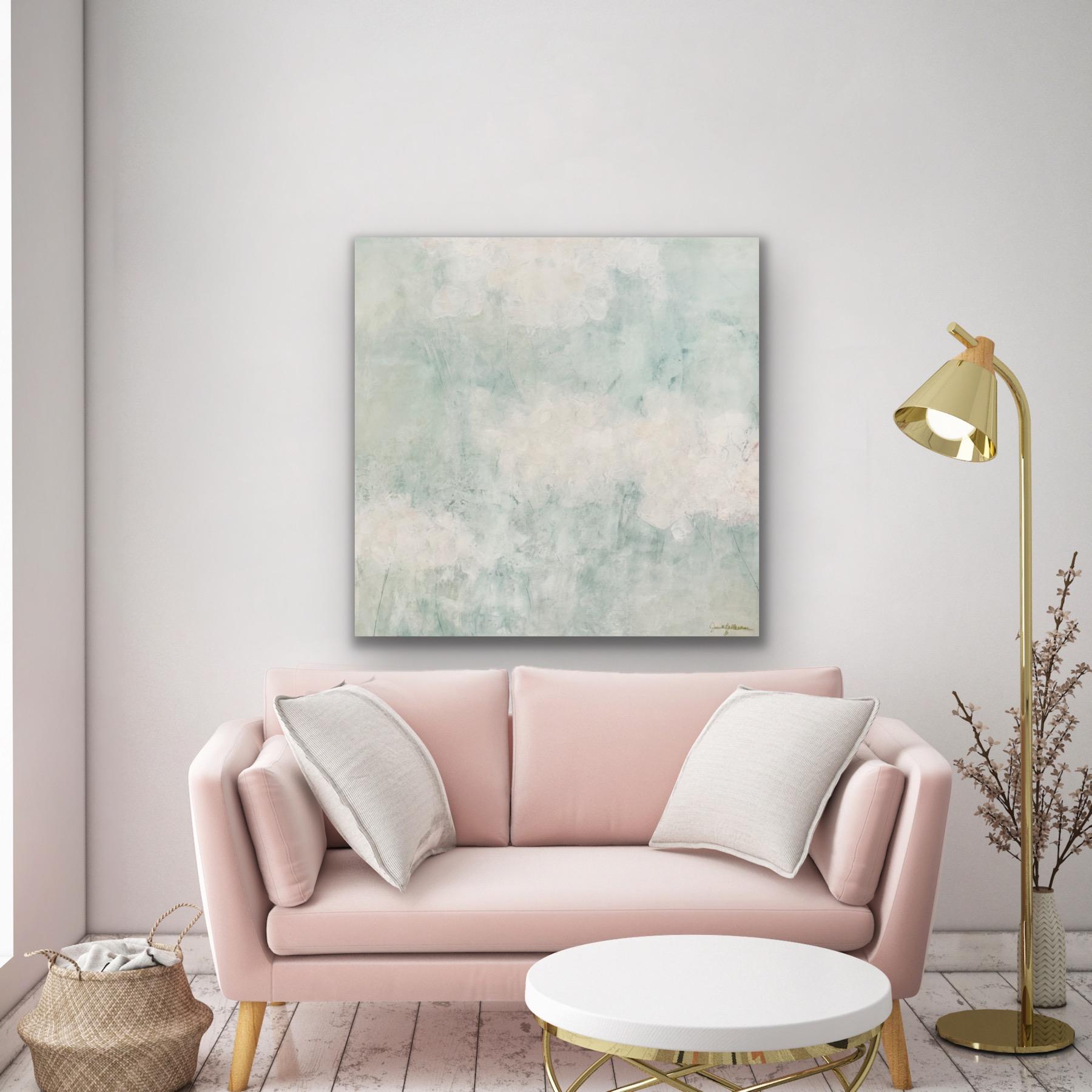 Weightless Presence, seafoam green, pink, soft, serene, atmospheric en vente 5