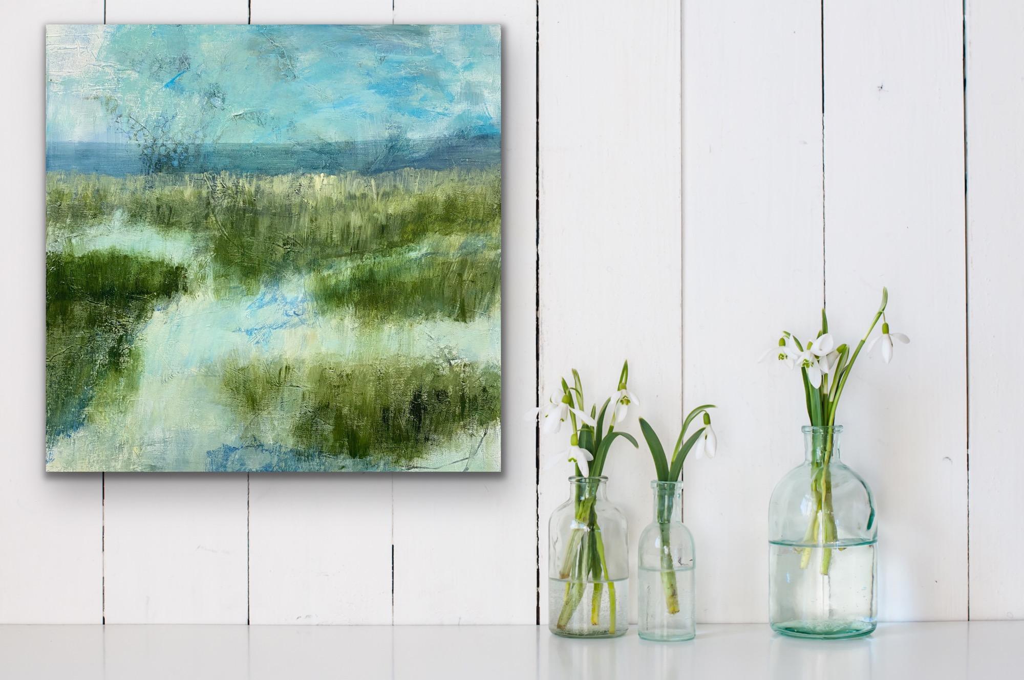 Where the marshes run low, abstract landscape, green and blue. Marshes For Sale 9