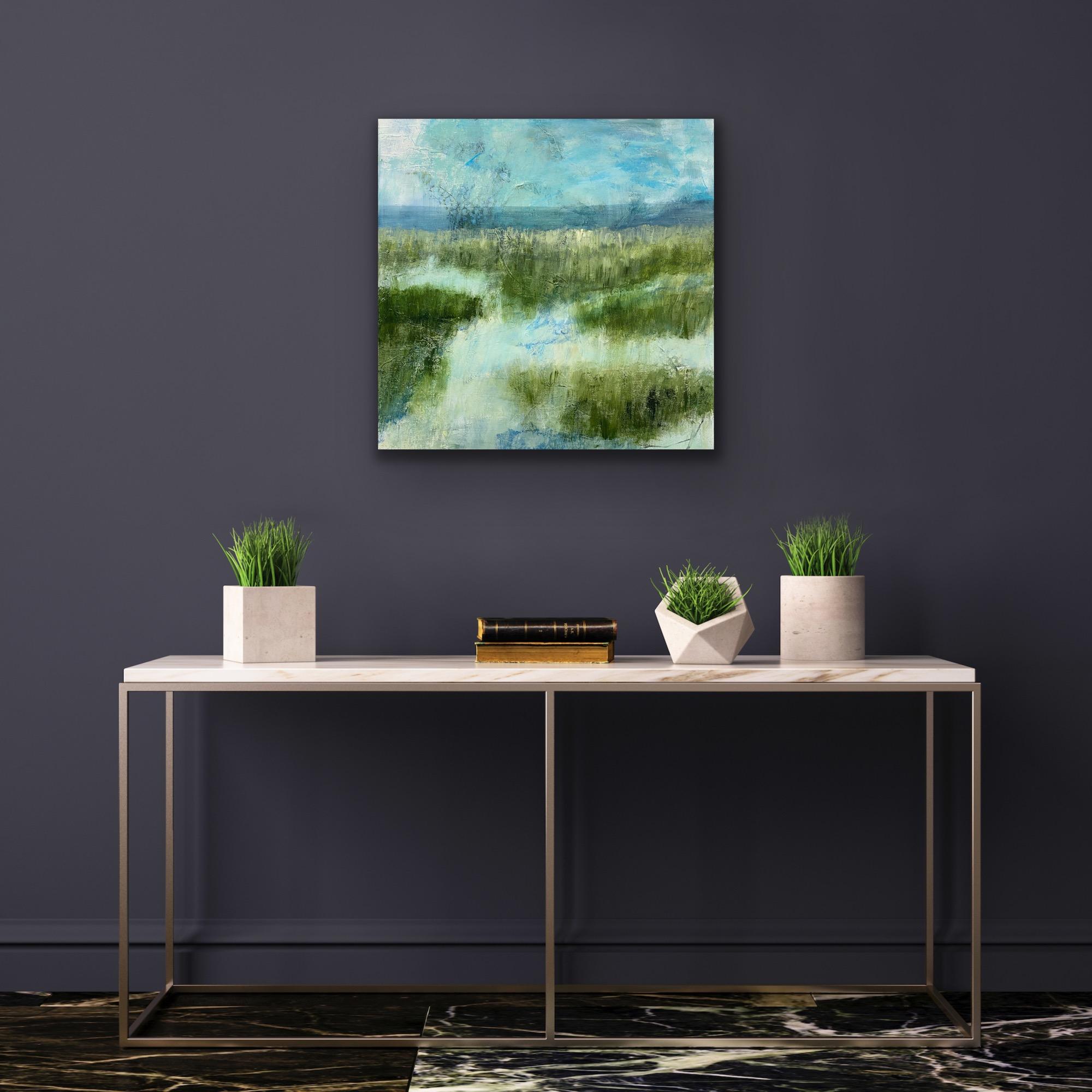 Where the marshes run low, abstract landscape, green and blue. Marshes For Sale 10