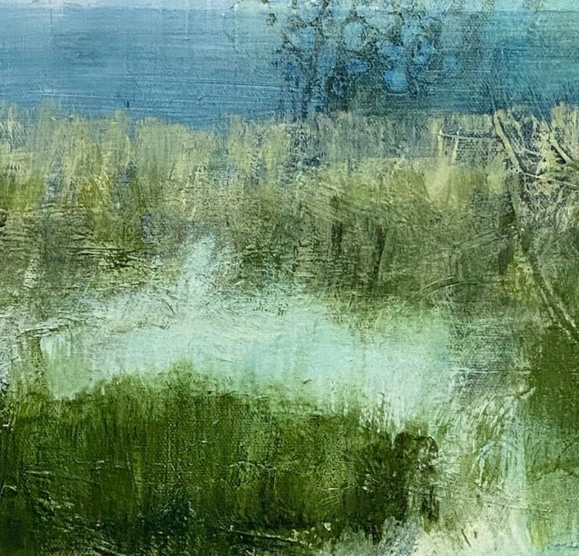 Where the Marshes run low, abstrakte Landschaft, grn und blau. Smpfe im Angebot 3