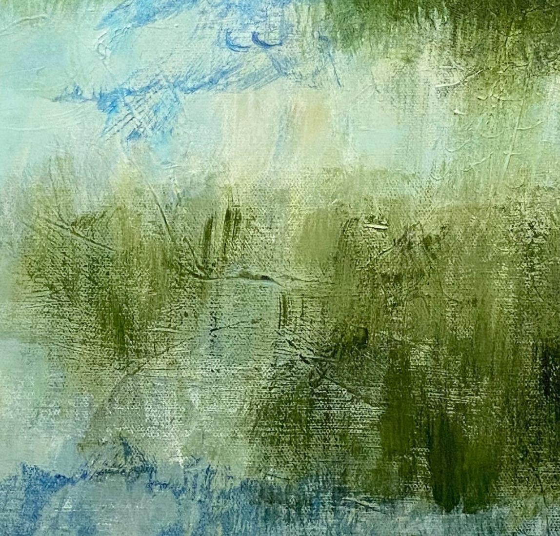 Where the marshes run low, abstract landscape, green and blue. Marshes For Sale 2