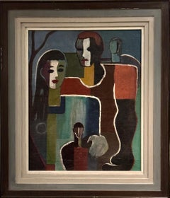"The Faces We Wore" WPA Family American Scene Figurative Abstract Woman Artist