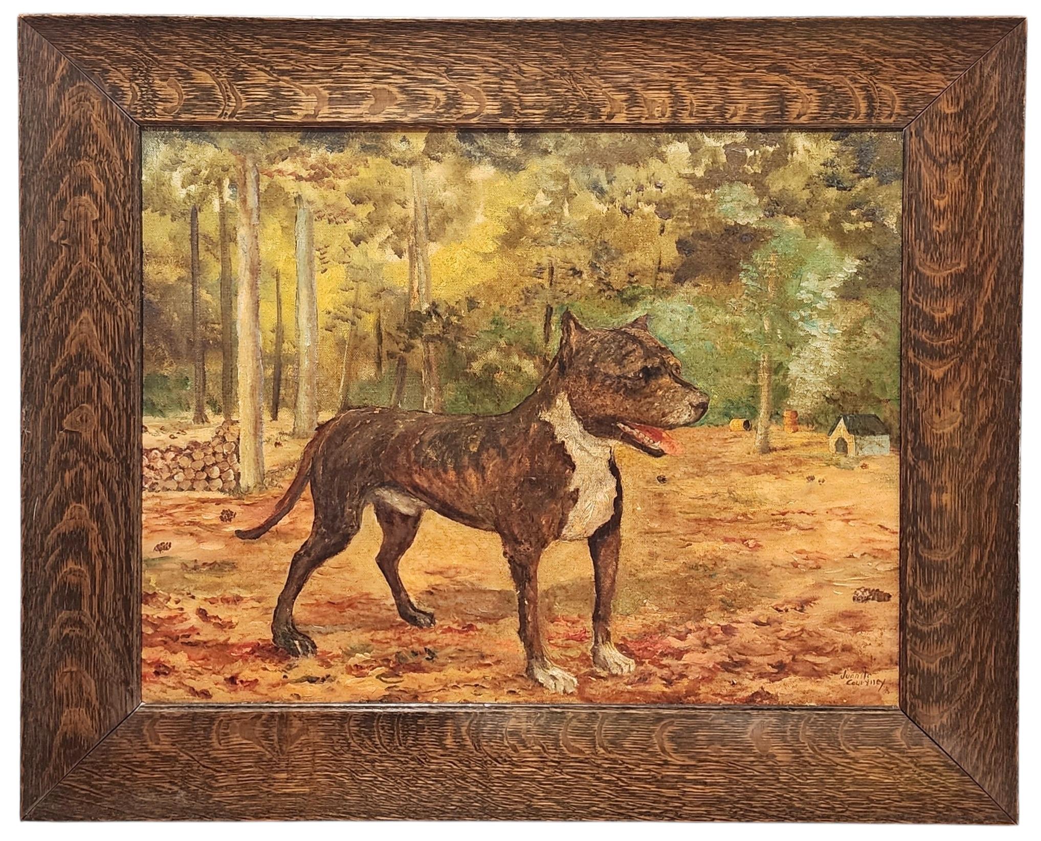 American Staffordshire Terrier, Vintage Dog Painting
