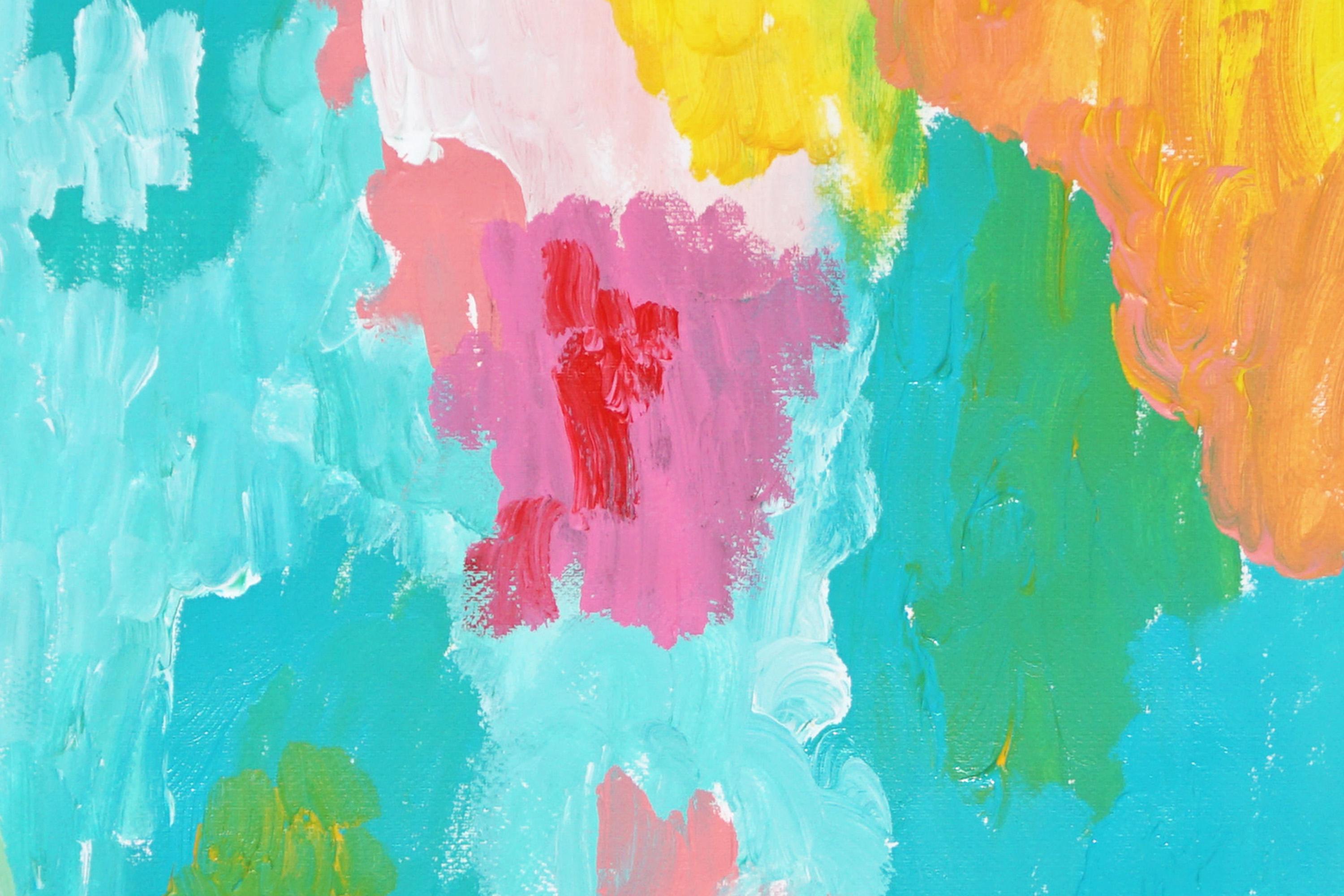 A Star in Your Path, Faux Naïf, Expressionistische Malerei in Vivid Tones auf Papier im Angebot 2