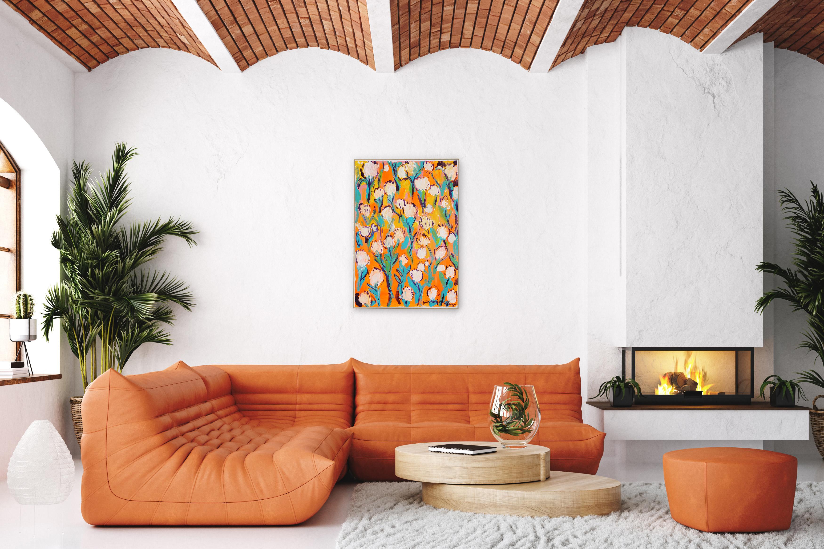 Este es un hermoso dibujo de estilo expresionista de Juanjo Saez. La obra pictórica de Juanjo es una exploración del color, la textura y el movimiento, creando composiciones vibrantes que captan la esencia de la vida cotidiana con una mirada