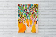 Afternoon Light Through a Flowering Tree, Expressionist Landscape, Earth Tones
