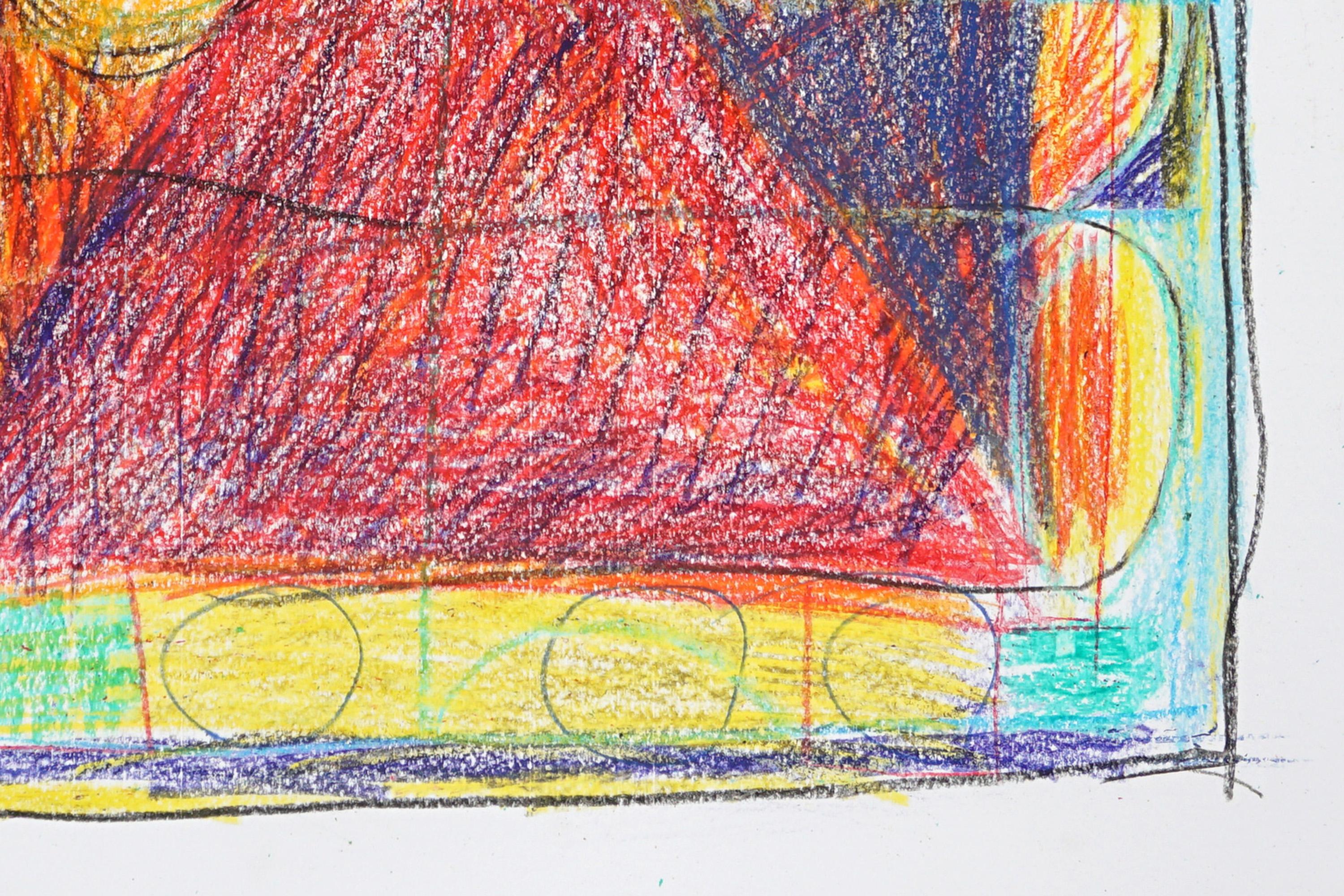 Architecture and Landscape, Dark Tones, Expressionist Drawing Gestures, Paper For Sale 2