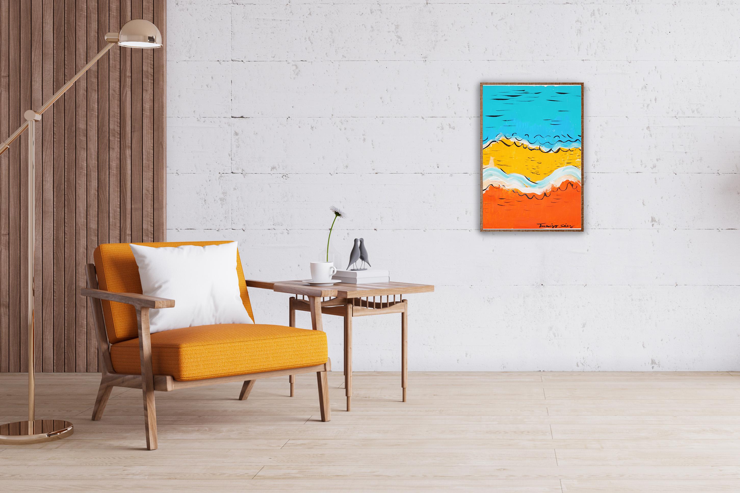 This is a beautiful expressionist style painting by Juanjo Saez. Juanjo's pictorial work is an exploration of color, texture, and movement, creating vibrant compositions that capture the essence of everyday life with a deeply personal look. Inspired