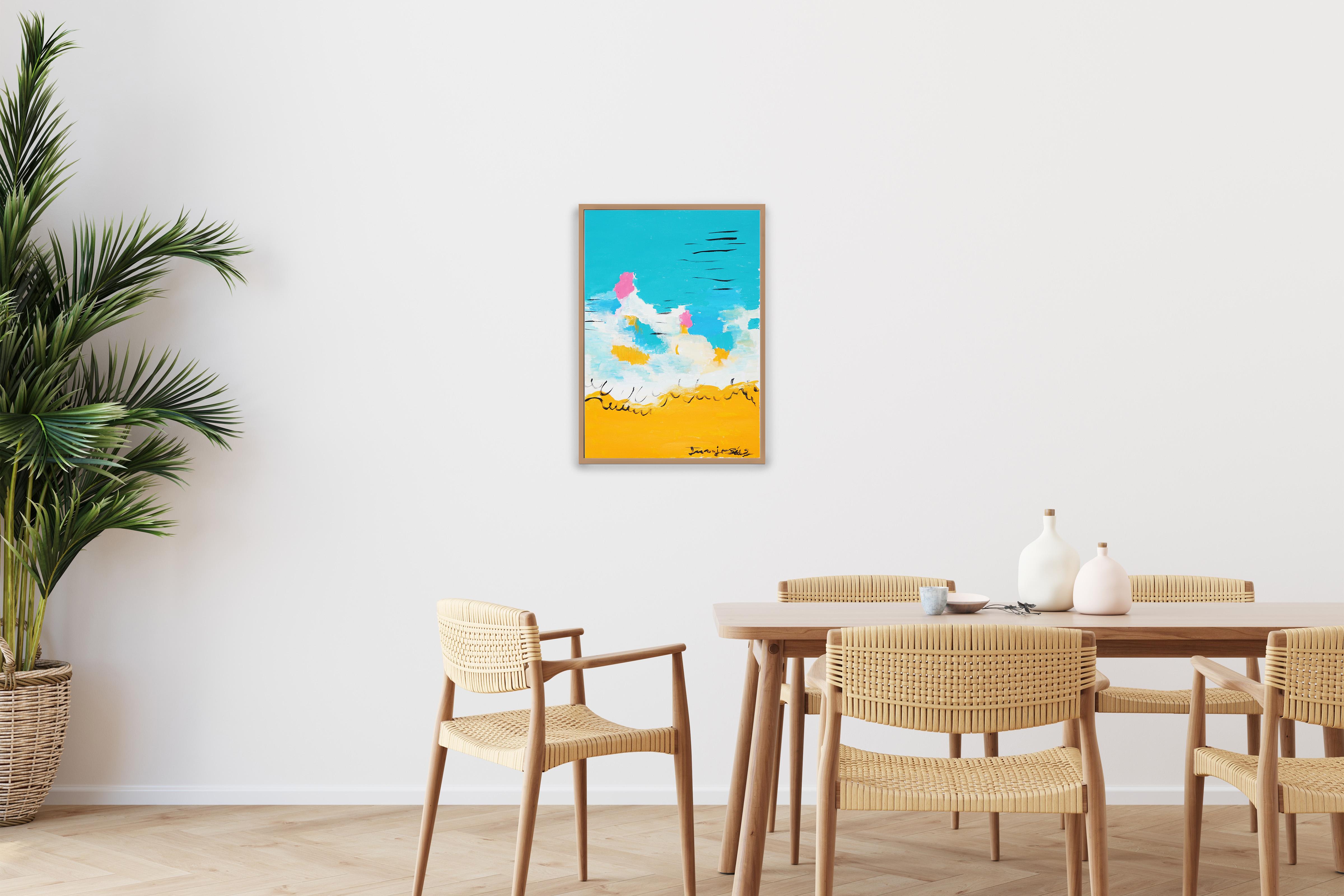 This is a beautiful expressionist style drawing by Juanjo Saez. Juanjo's pictorial work is an exploration of color, texture, and movement, creating vibrant compositions that capture the essence of everyday life with a deeply personal look. Inspired