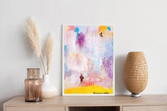 Mondlicht, Impressionistische Landschaft in Pastelltönen, Vivid Pinselstriche, Papier