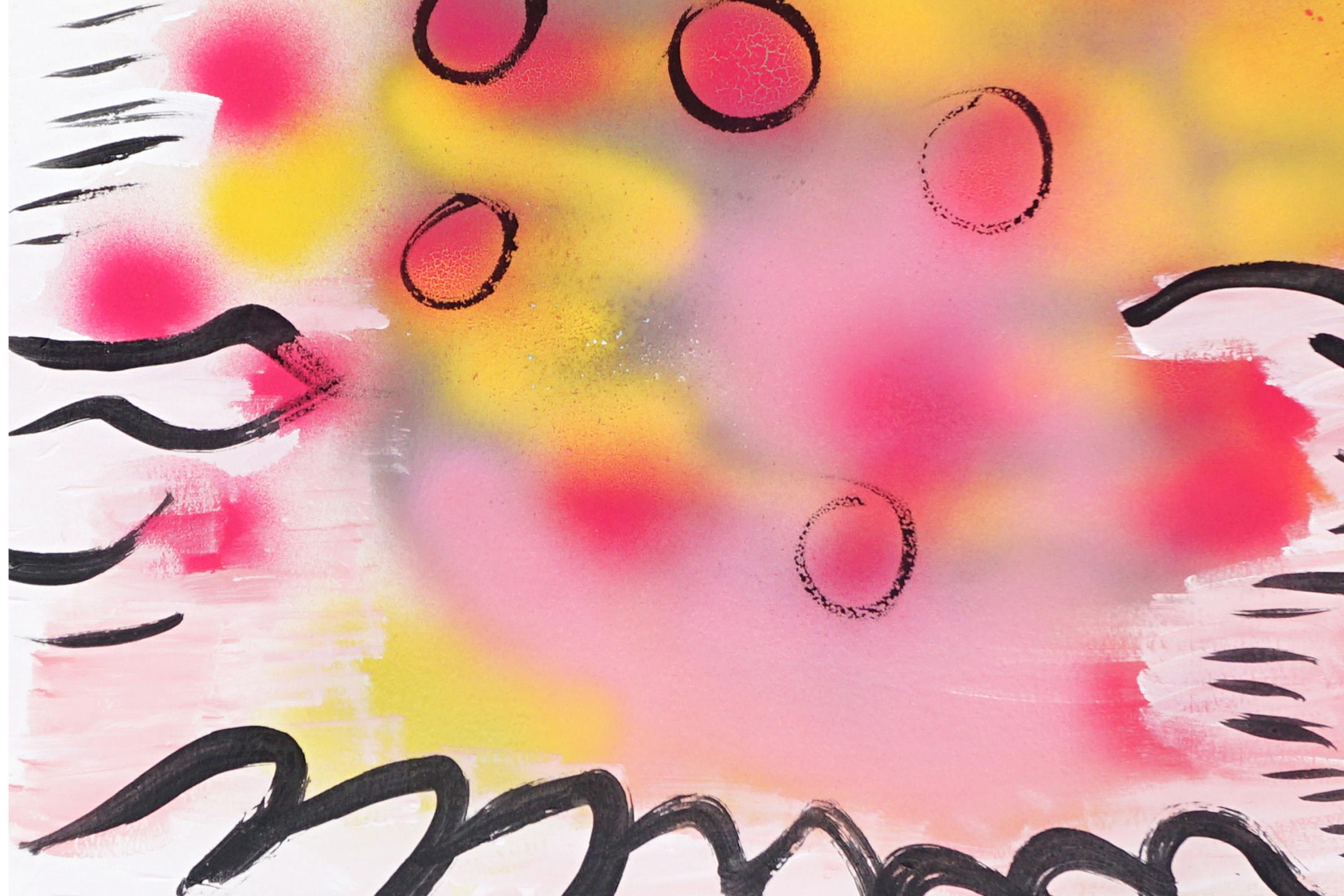 Mohnblumen über Grau, Zeitgenössisches Triptychon, Ausdrucksvolle Landschaft, Papier im Angebot 4