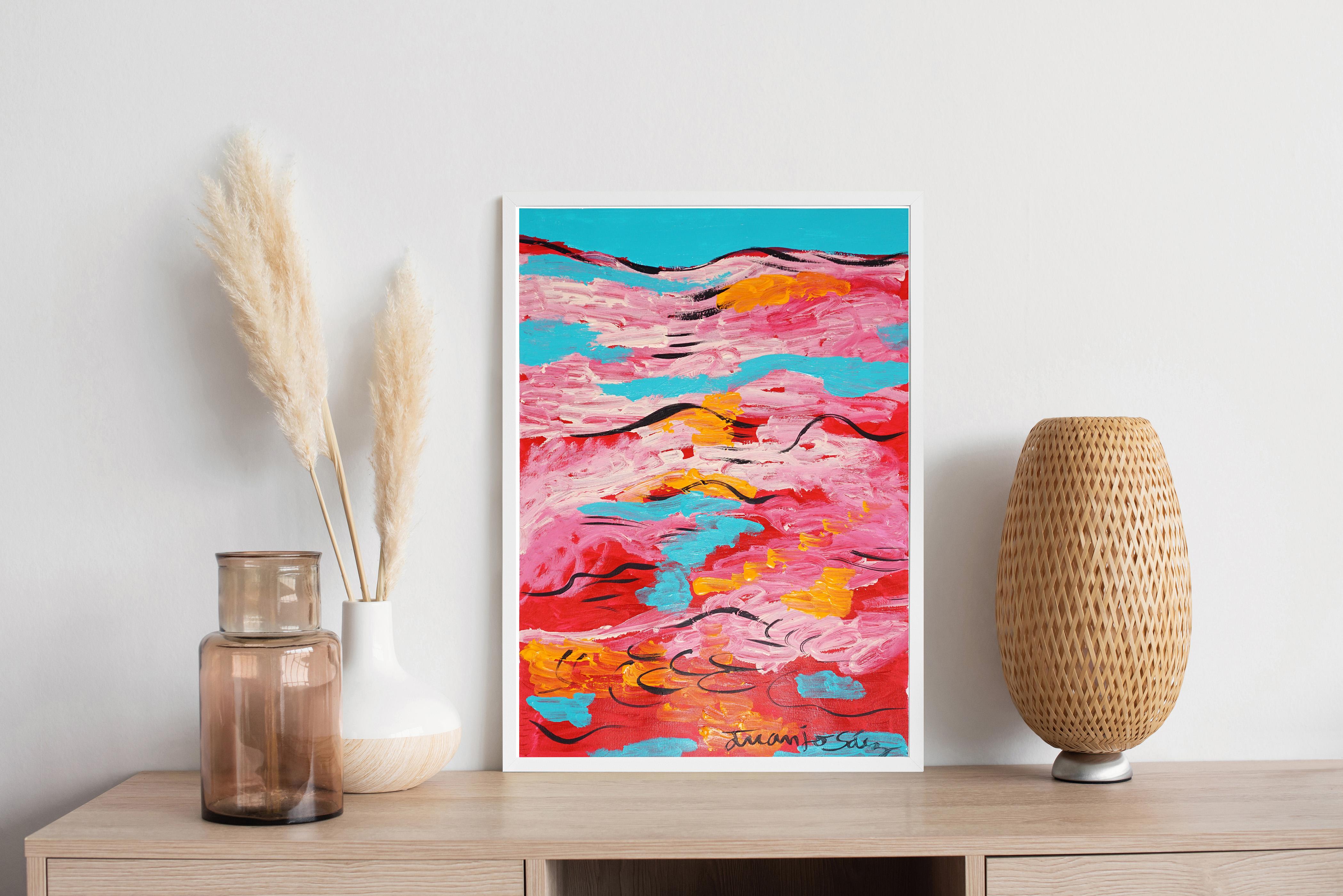 This is a beautiful expressionist style painting by Juanjo Saez. Juanjo's pictorial work is an exploration of color, texture, and movement, creating vibrant compositions that capture the essence of everyday life with a deeply personal look. Inspired