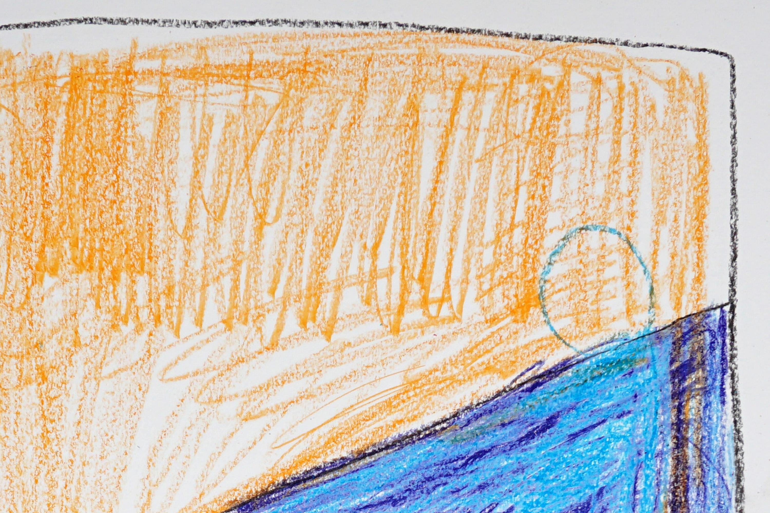 Wooden Architecture, Abstract Geometric Totem in Primary Tones, Expressionist For Sale 1