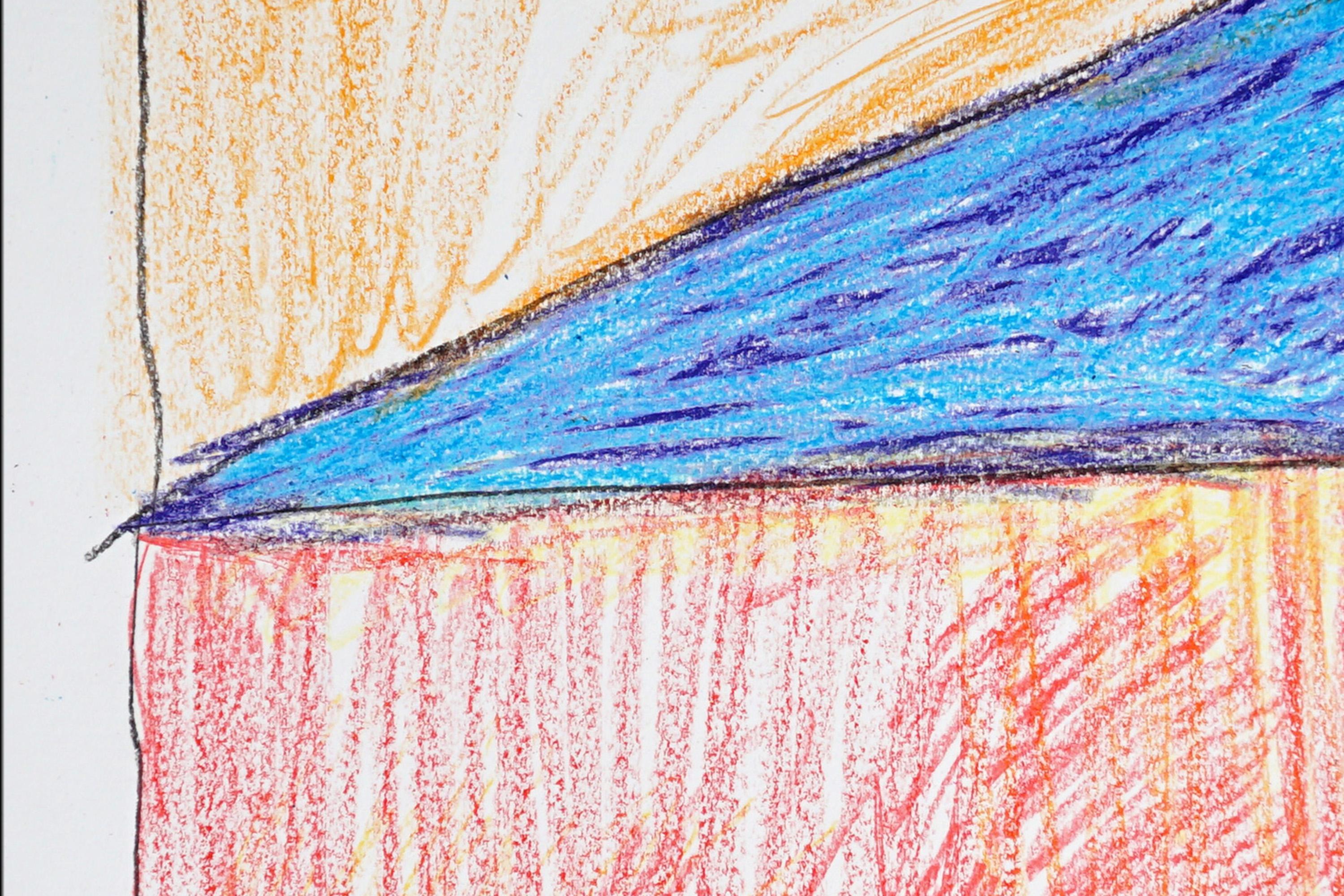 Wooden Architecture, Abstract Geometric Totem in Primary Tones, Expressionist For Sale 3