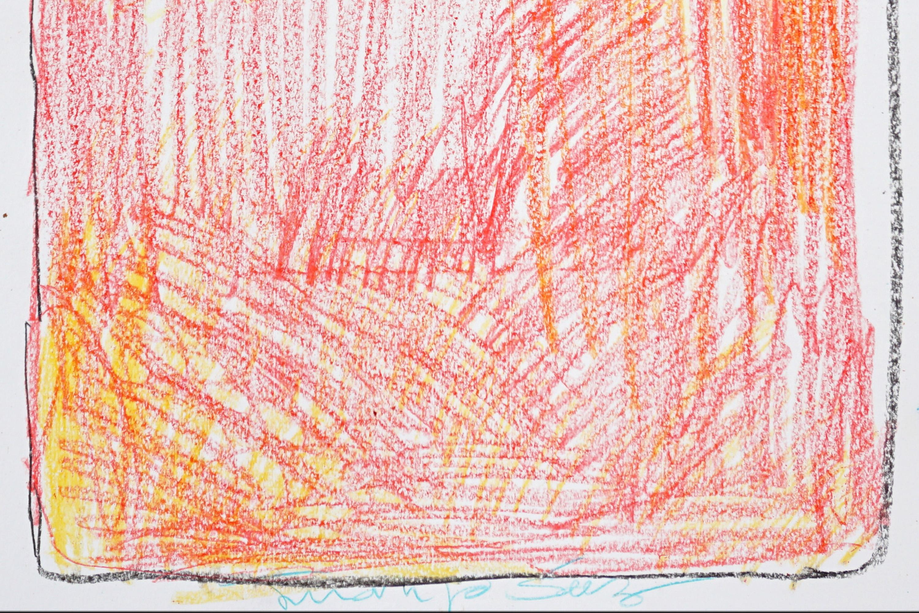 Wooden Architecture, Abstract Geometric Totem in Primary Tones, Expressionist For Sale 4