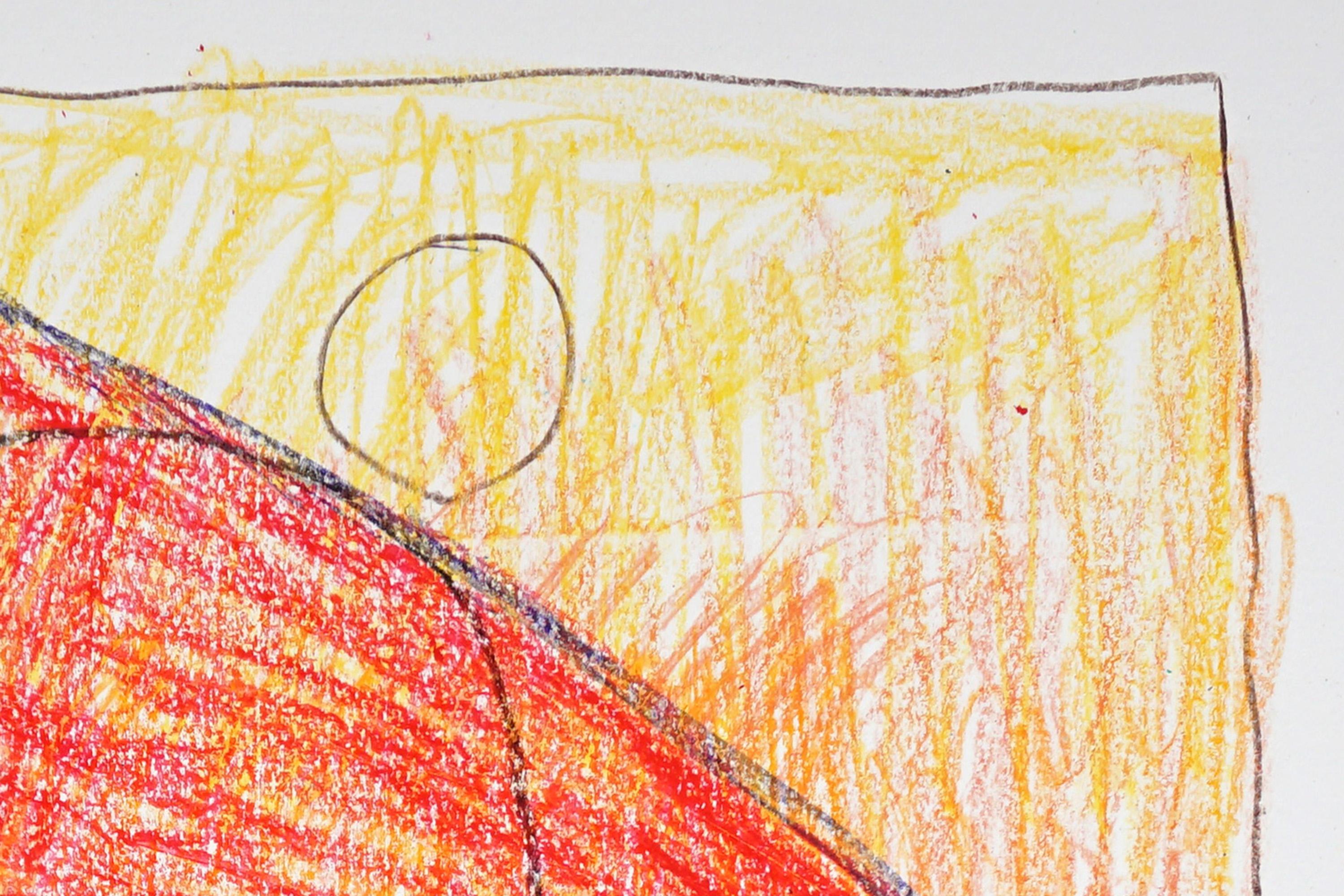 Wooden Architecture Building,  Expressionist Geometric Drawing Gestures, Paper For Sale 1