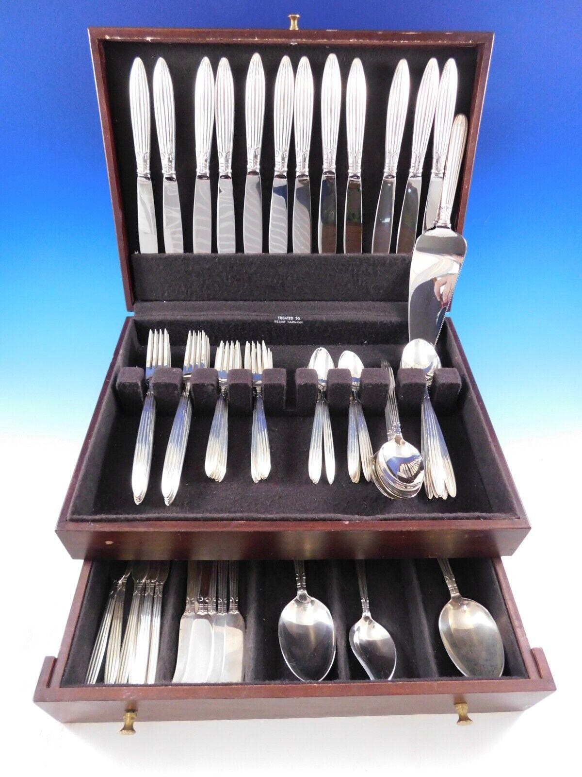 Jubilee by Reed & Baron sterling silver flatware set - 76 pieces. This set includes:

12 dinner knives, pointed, 9 1/2