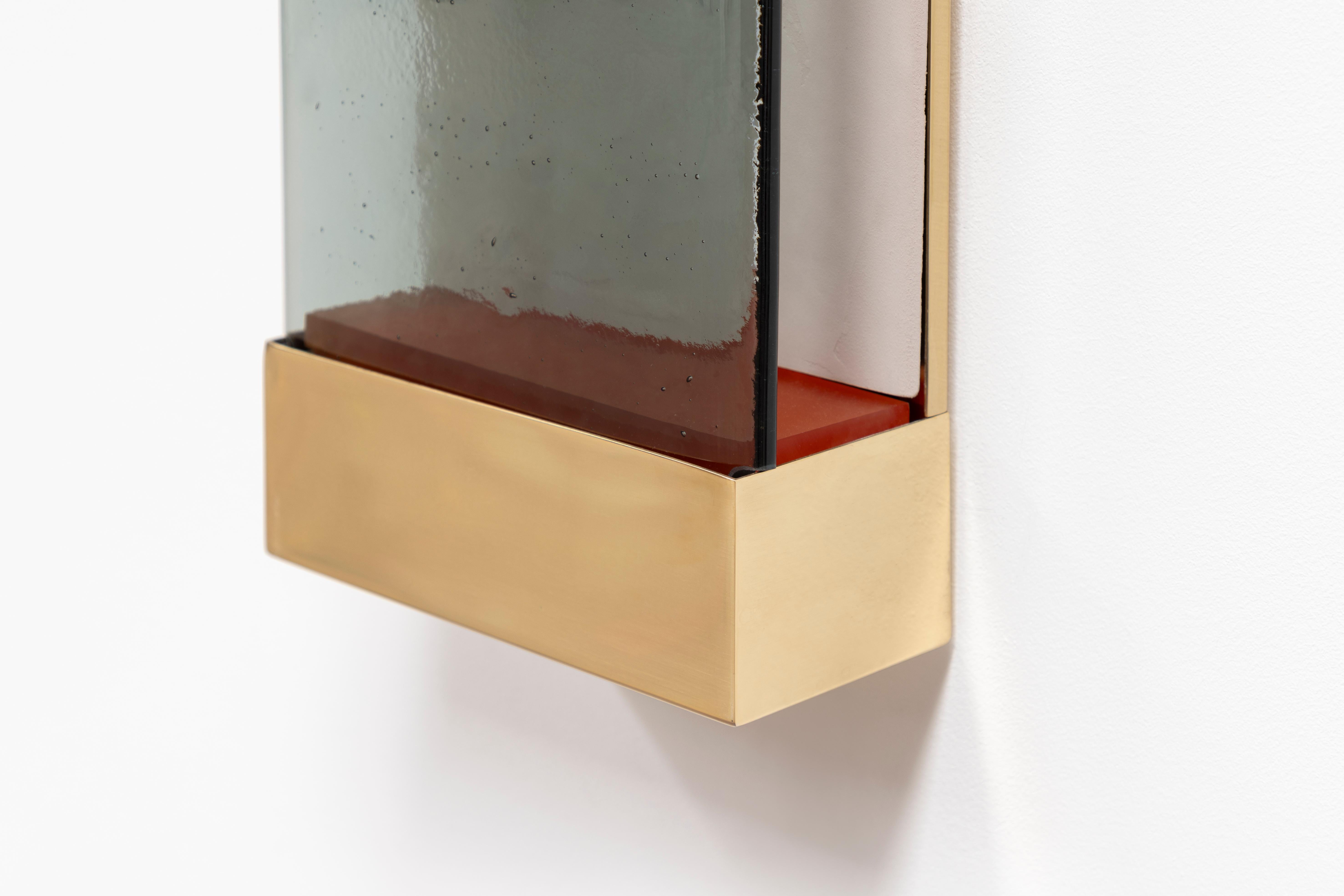 Modern Jud Wall Lamps Ambra by Draga&Aurel Resin, 21st Century Glass Resin Brass For Sale