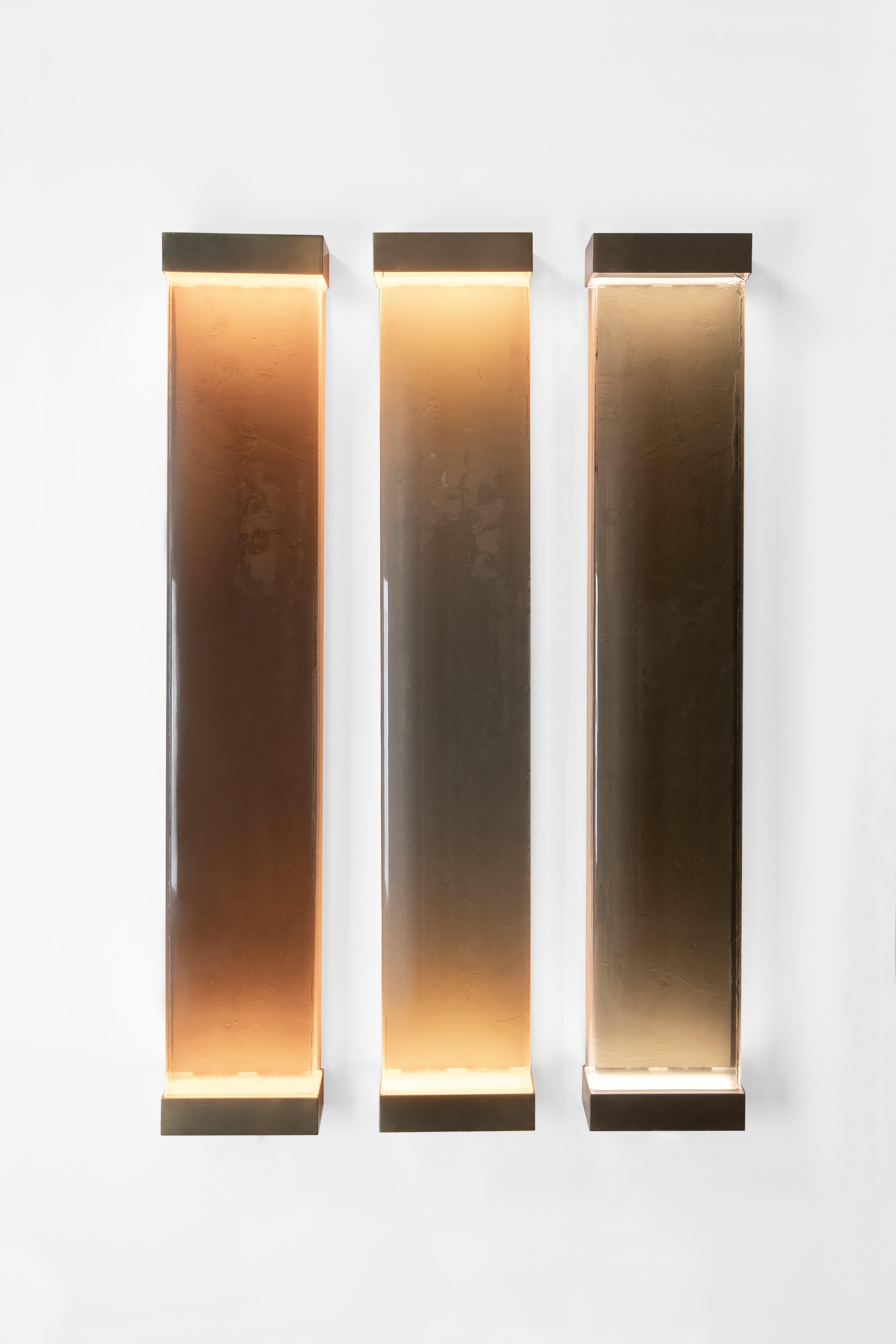 Jud Wall Lamps Cacao by Draga&Aurel Resin, 21st Century Glass Resin Brass In New Condition For Sale In Como, IT