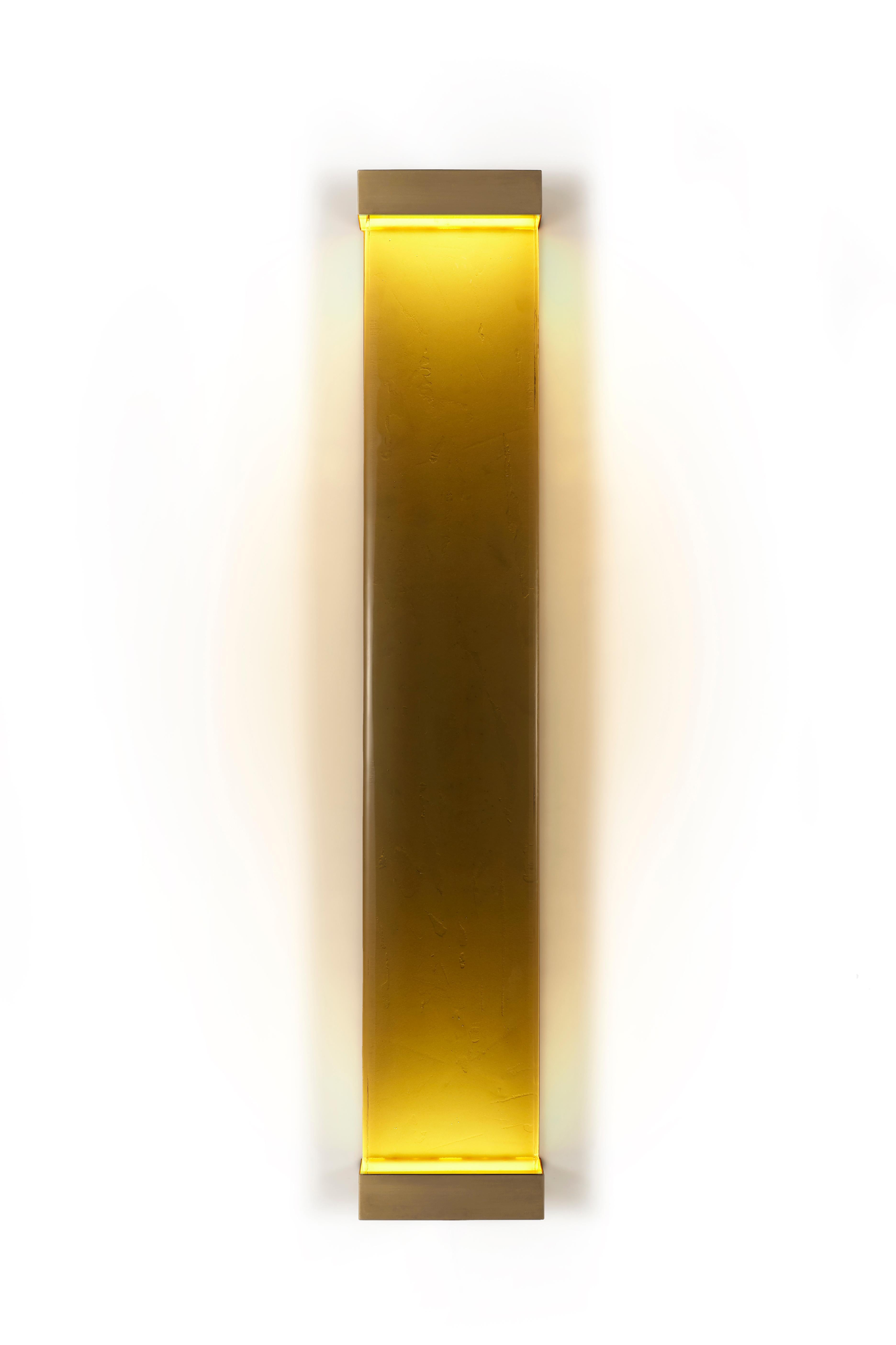 Jud Wall Lamps Ambra by Draga&Aurel Resin, 21st Century Glass Resin Brass For Sale