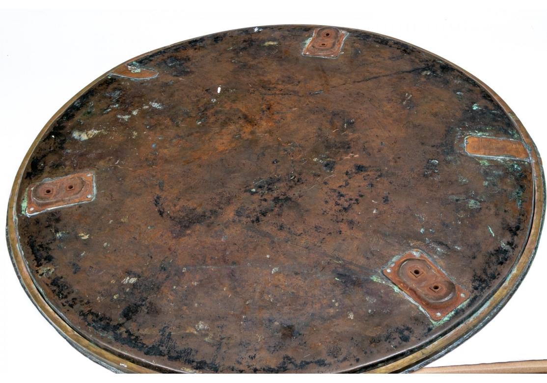 Judaica Antique Copper And Brass Seder Tray For Sale 1