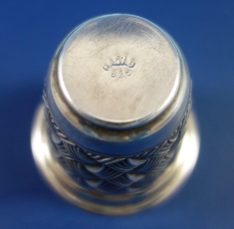 Judaica by Hadad Brothers Sterling Silver Cordial Cup Basket Weave GW