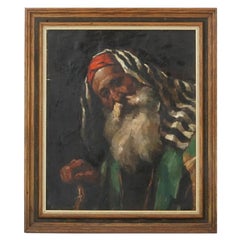 Ungarisches Judaica-Ölgemälde eines Rabbiners aus Judaica von Miklos Mihalovits