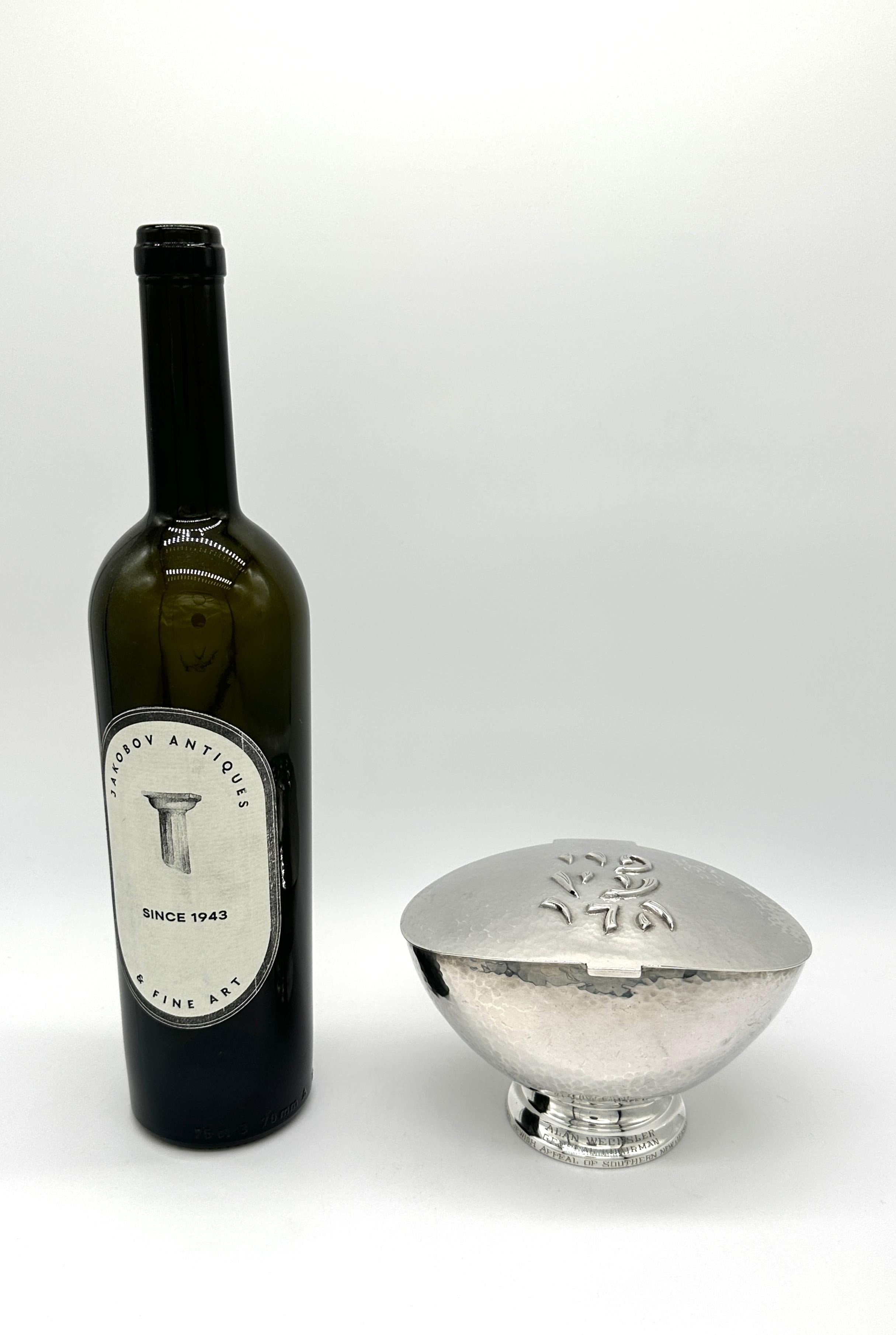 JUDAICA-SILBER ETROG-Box AUS ETROG, DESIGNT VON LUDWIG-WOLPERT. New York, 20. Jahrhundert im Angebot 4