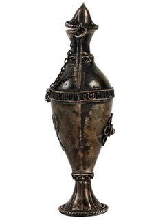 Judaica Silber-Schnupftabakflasche mit filigranem Design, signiert BETZALEL