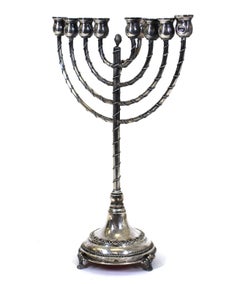 Judaica Sterling Silver Chanukah Menorah