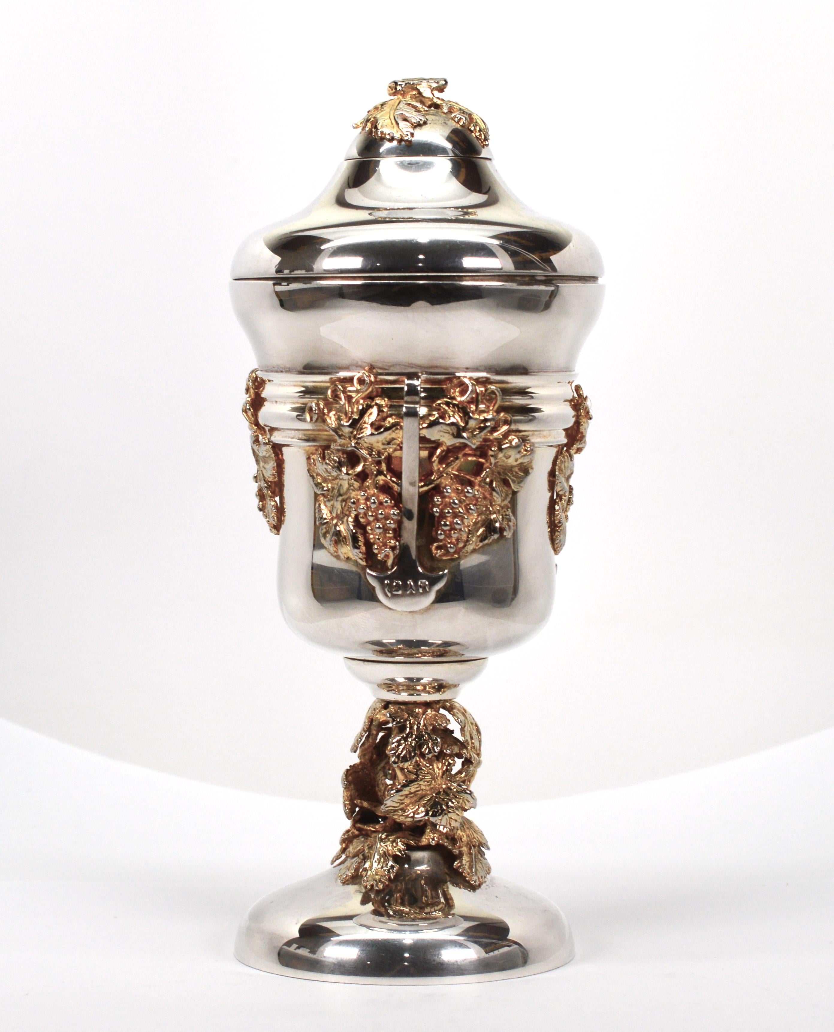 This Havdalah sterling silver compendium was handcrafted in Jerusalem by Dudek Swed of the Swed Master Workshop in the last century.  Each creation is handcrafted and hand assembled without solder under one roof by design masters and highly skilled