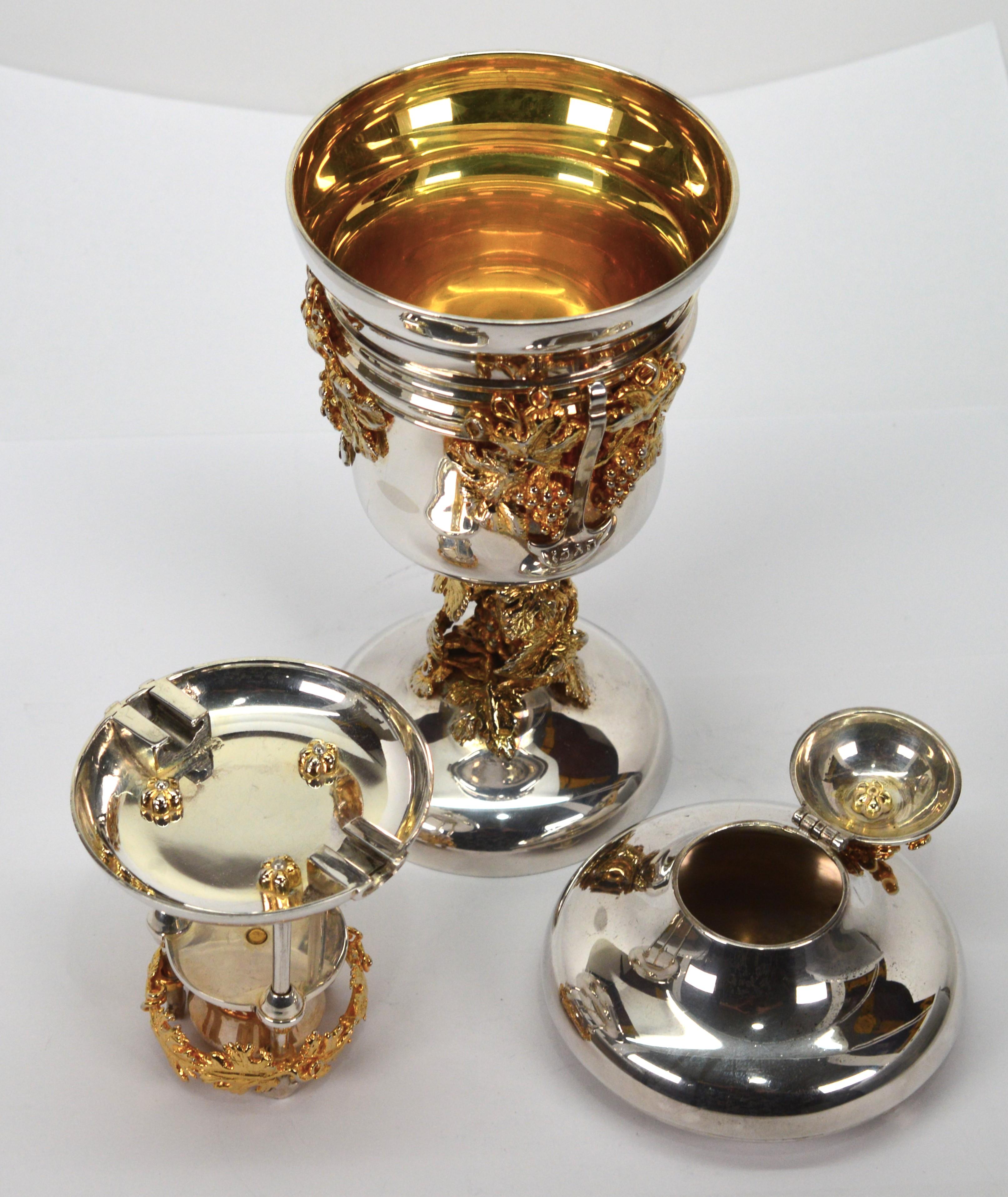 Judaica Sterling Silver Havdalah Compendium Cup by Swed For Sale 3