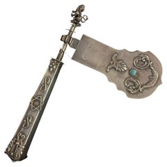 Judaical Antique Rare Sterling Silver Purim Rattler (Grager/Grogger) 1873