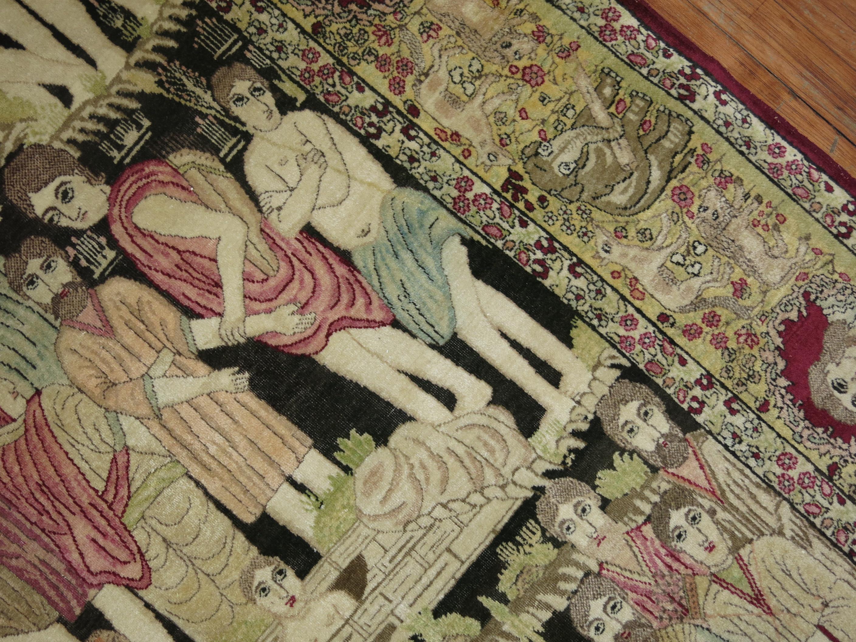 Judaical Persian Kerman Rug, Story of Joseph For Sale 3