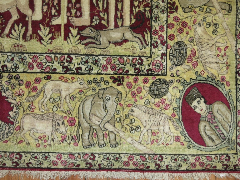 Judaical Persian Kerman Rug, Story of Joseph For Sale at 1stDibs
