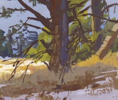 „003 – Plein Air-O'Fallon Park, CO“ (2022) von Judd Mercer, Gouache-Gemälde