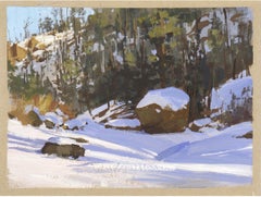 "008 - Plein Air-Cathedral Spires, CO" (2022) Por Judd Mercer, Pintura al gouache