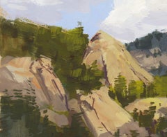 "024 - Plein Air-Horsetooth Rock, CO" (2022) Di Judd Mercer, Pittura a guazzo