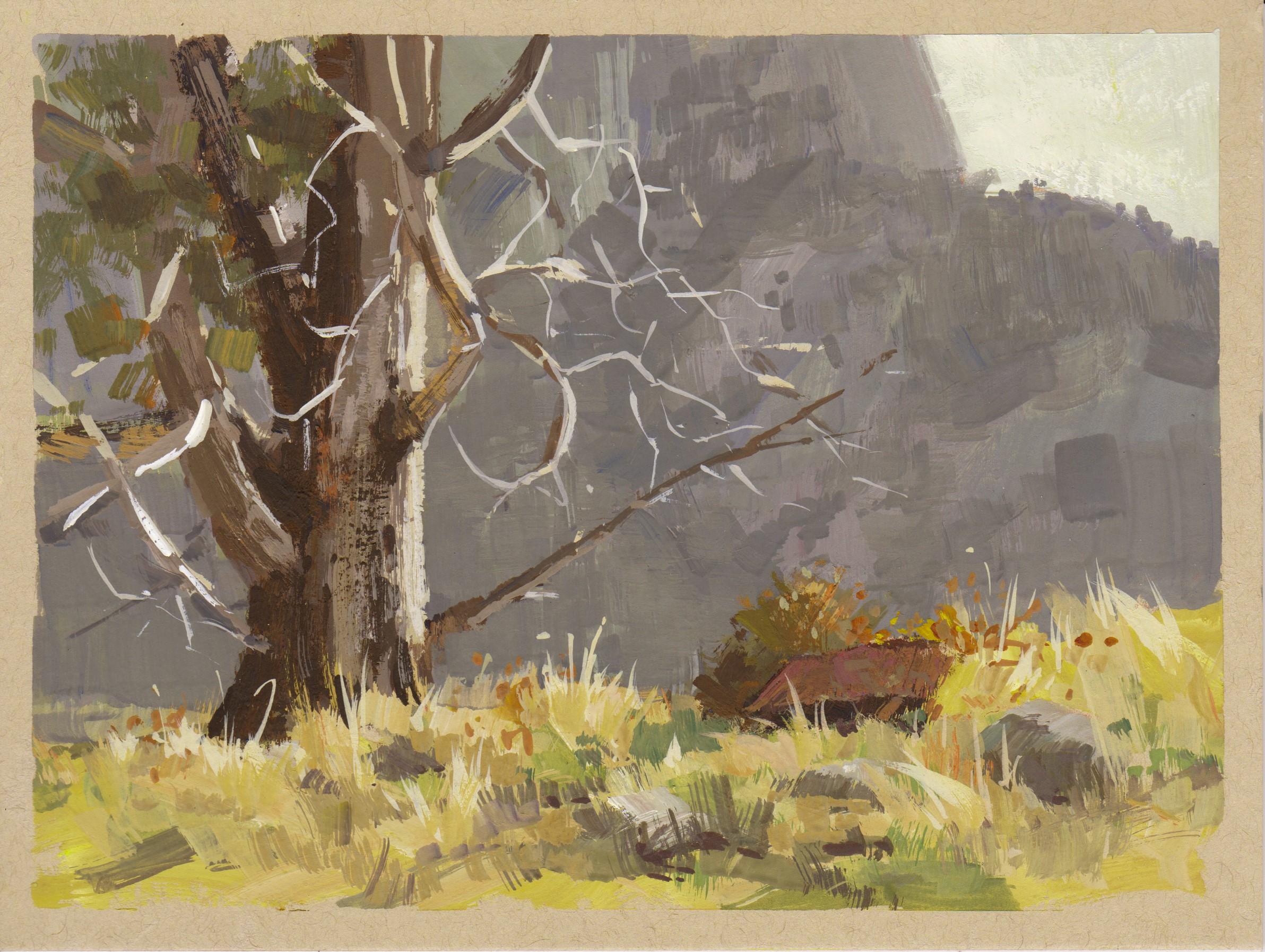 "029 - Plein Air-Eldorado Canyon, CO" (2022) di Judd Mercer, Pittura a guazzo