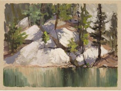 „031 – Plein Air-Palmer Lake, CO“ (2022) von Judd Mercer, Gouache-Gemälde