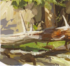 "038 - Plein Air-Boulder Falls, CO" (2022) By Judd Mercer, Gouache Painting
