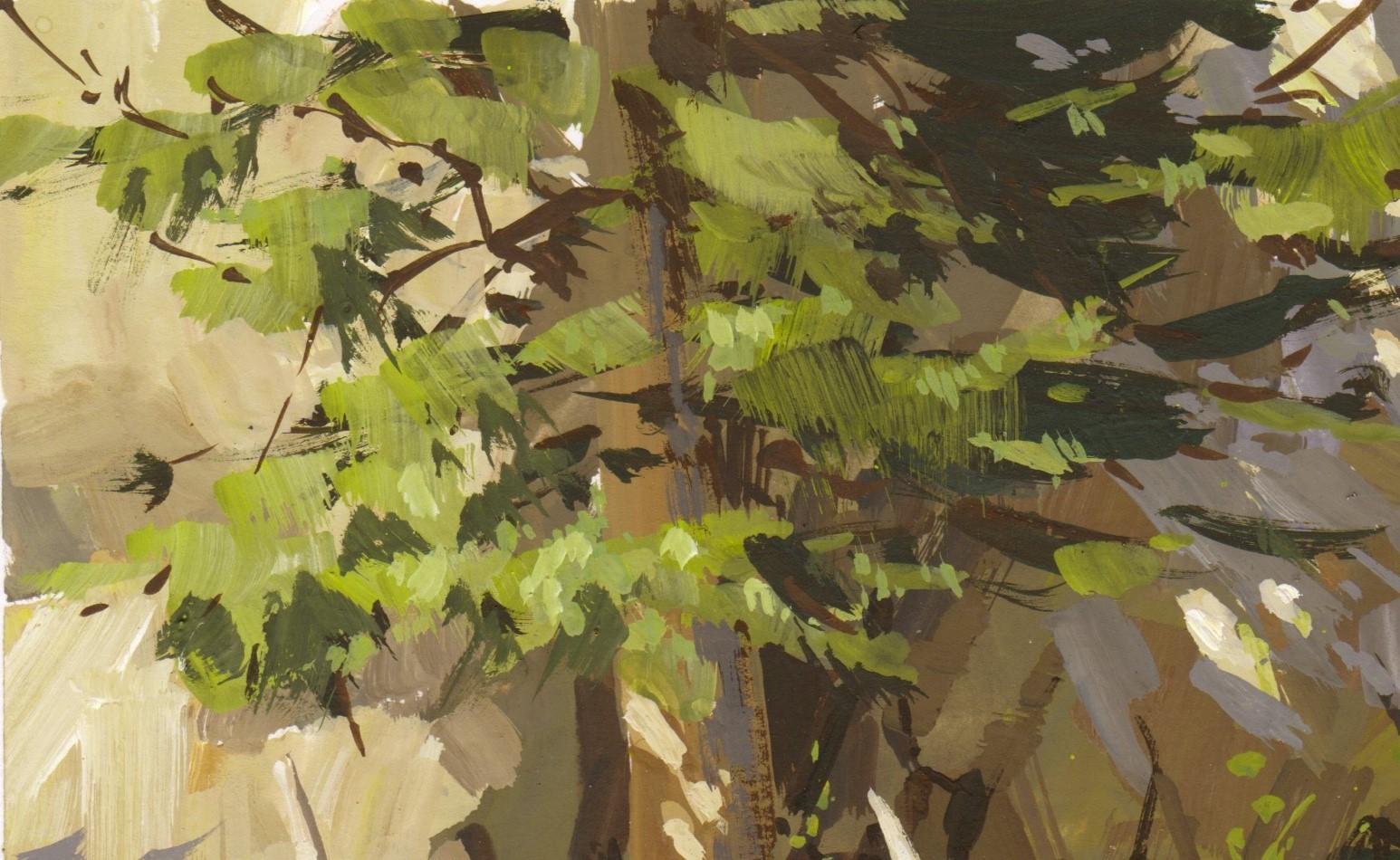„038 - Plein Air-Boulder Falls, CO“ (2022) von Judd Mercer, Gouache-Gemälde im Angebot 2