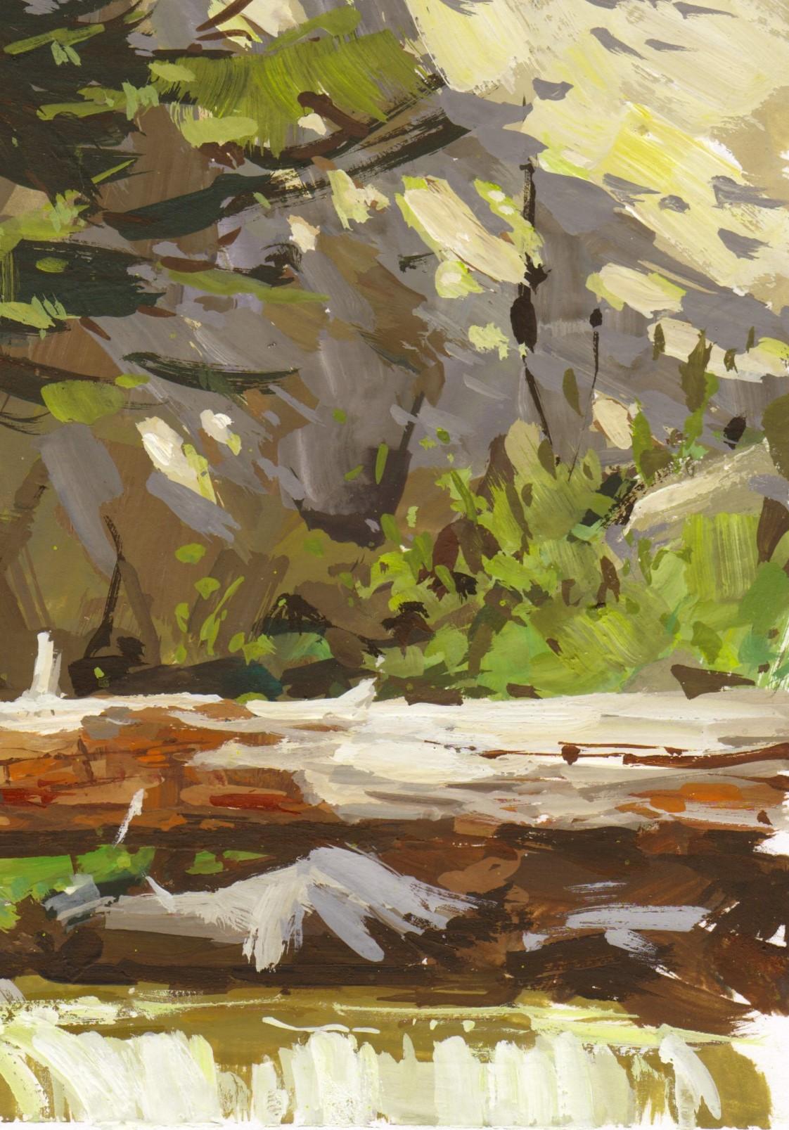 „038 - Plein Air-Boulder Falls, CO“ (2022) von Judd Mercer, Gouache-Gemälde im Angebot 3