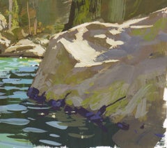 "043 - Plein Air-Lake Haiyaya, CO" (2022) By Judd Mercer, Gouache Painting