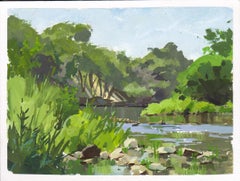 «047 - Plein Air-Englewood, CO » (2022) par Judd Mercer, peinture à la gouache